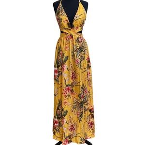 Floral Yellow Maxi Dress